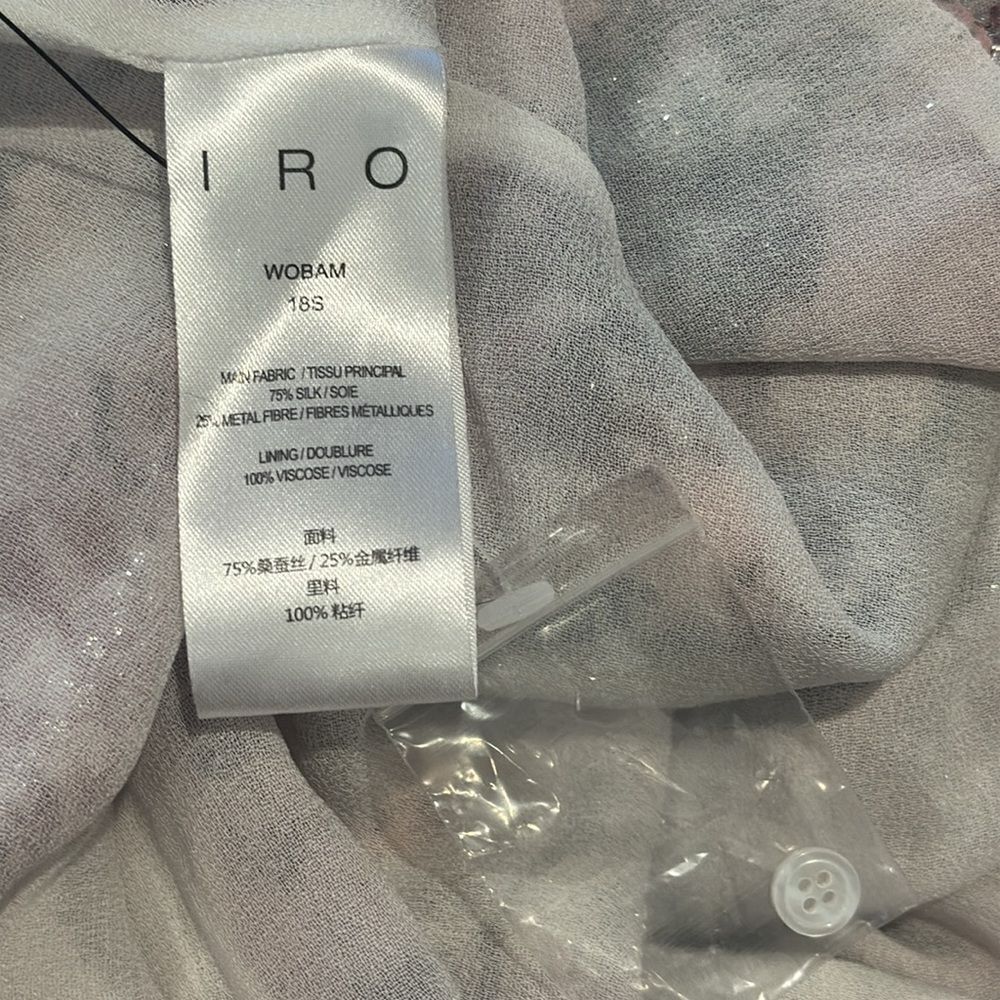 NWT IRO Wobam Printed Metallic Fil Coupé Silk Mini Dress Pink FR 34/ XS Revolve - Picture 13 of 16